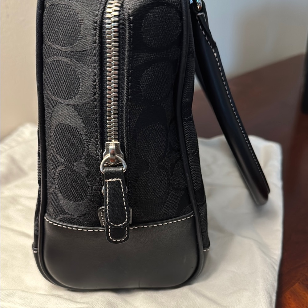 Coach Black Satchel with Signature Monogram w/Hang Tag - Picture 10 of 12